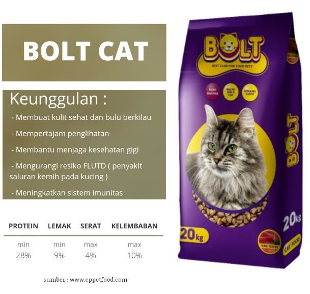 Harga Makanan Kucing Bolt Cocok Untuk Semua Kucing  Kucing.co.id